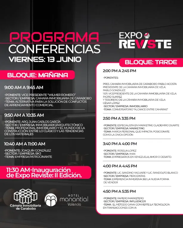 Programa de conferencias del viernes